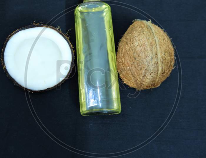 coconut and coconut oil in a frame