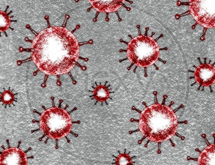 Illustration of some corona virus with  aura simulation