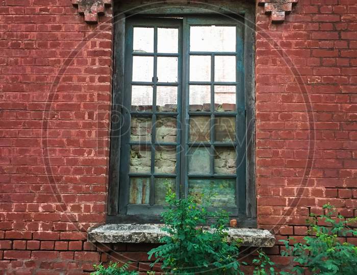 Agra/India - May 8, 2020: old wooden window in agra red fort, Agra Tourism