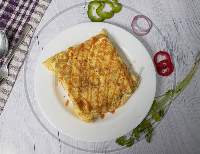 A plate of Bread omlette.