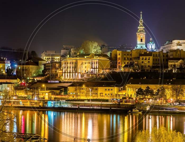 View Of The City Center Of Belgrade At Night - Serbia