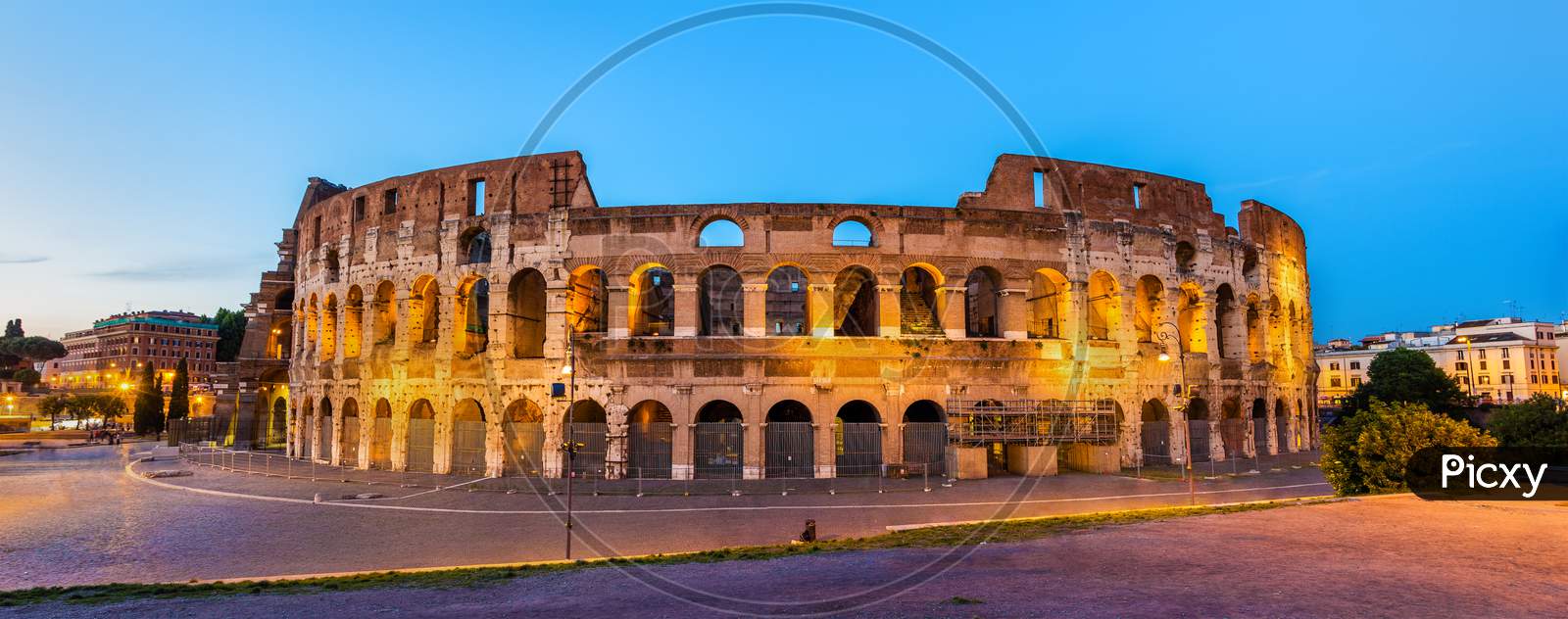 Evening View Of The Colosseum In Rome