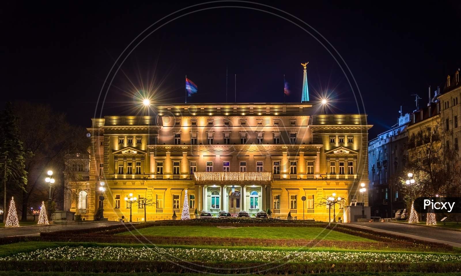 Belgrade City Hall At Night - Serbia
