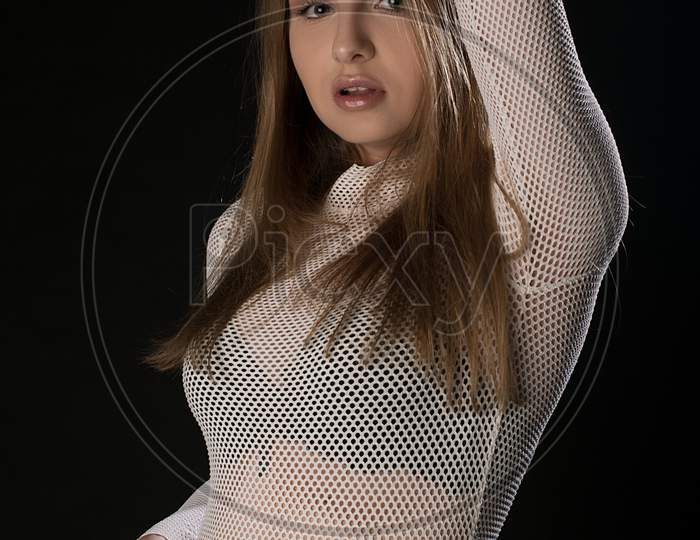 Girl posing in studio