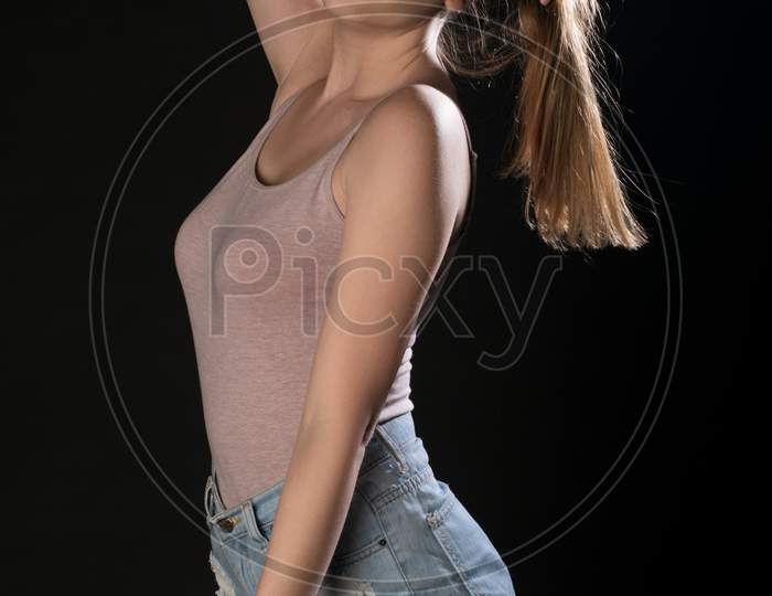 Girl posing in studio