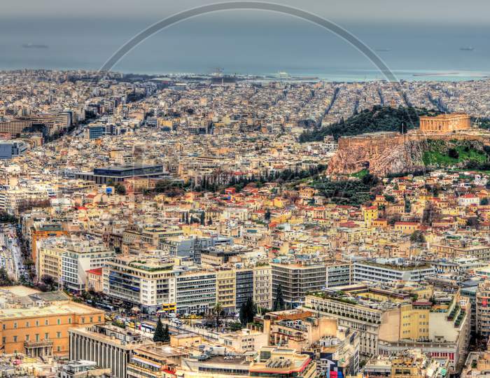 Panorama Of The Historic Center Of Athens, Greece