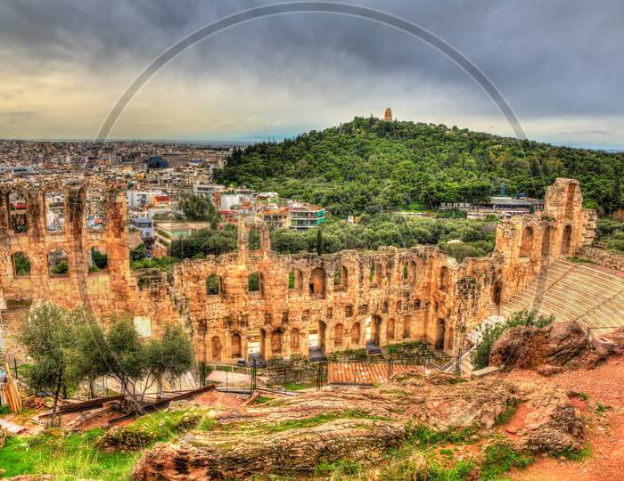 Odeon Of Herodes Atticus, An Ancient Theatre In Athens, Greece