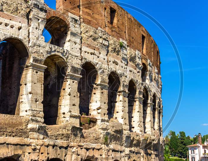 Ruins Of Colosseum Or Flavian Amphitheatre In Rome