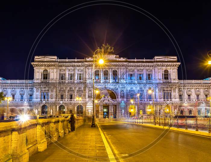 Palace Of Justice In Rome At Night