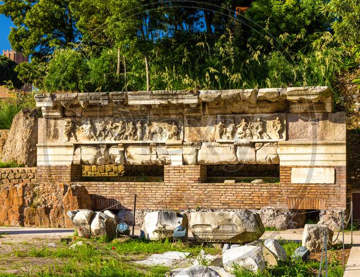 Remains Of Nerva Forum In Rome