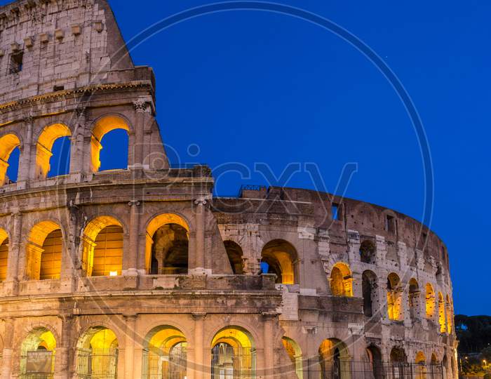 Evening View Of Colosseo In Rome, Italy