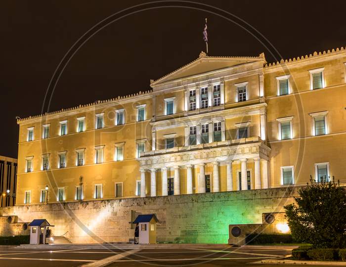 Hellenic Parliament At Night - Athens, Greece