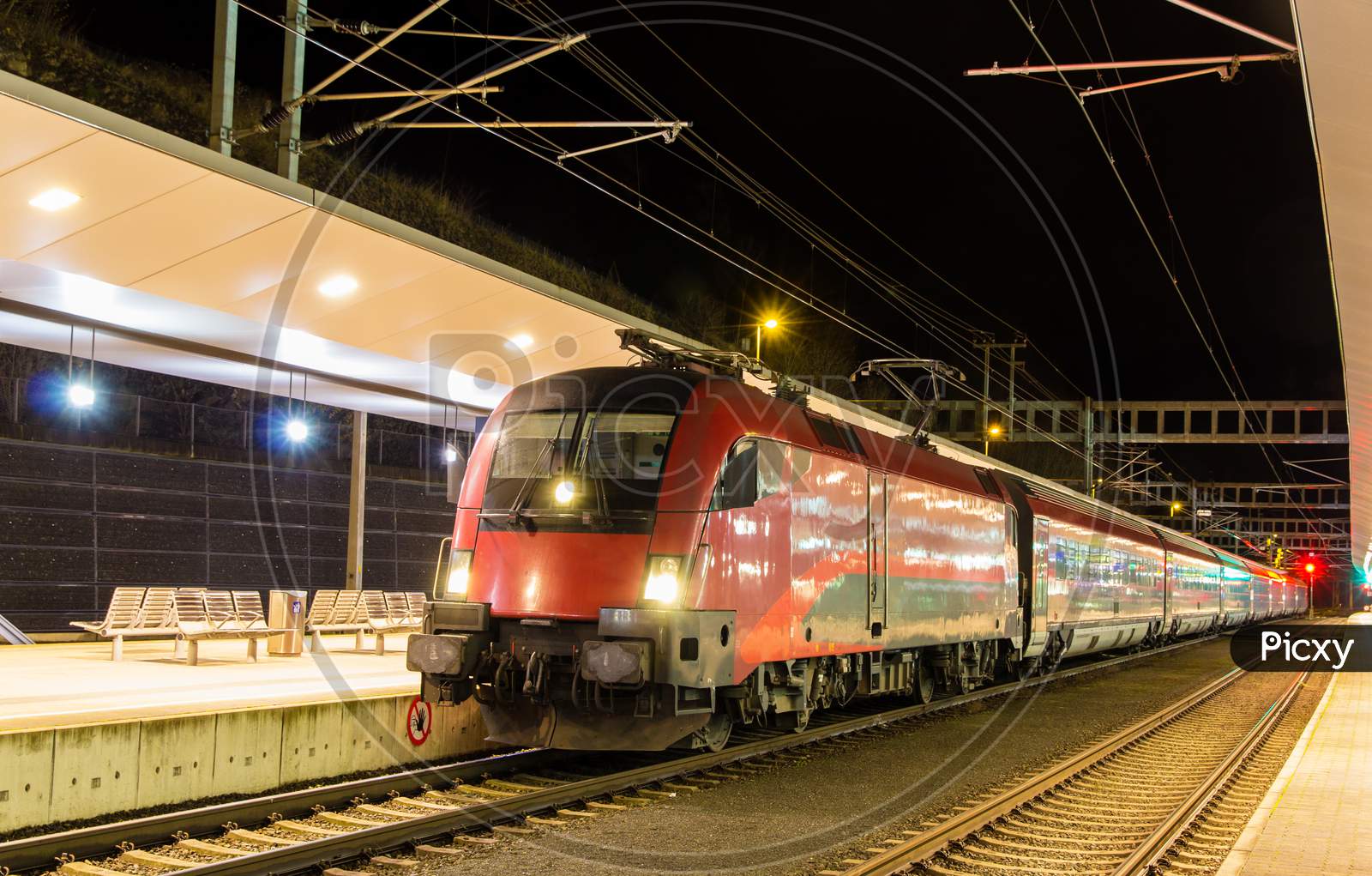Austrian High-Speed Train At Feldkirch Station