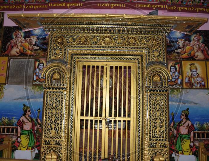 Door of Radha Krishna temple in Jodhpur city