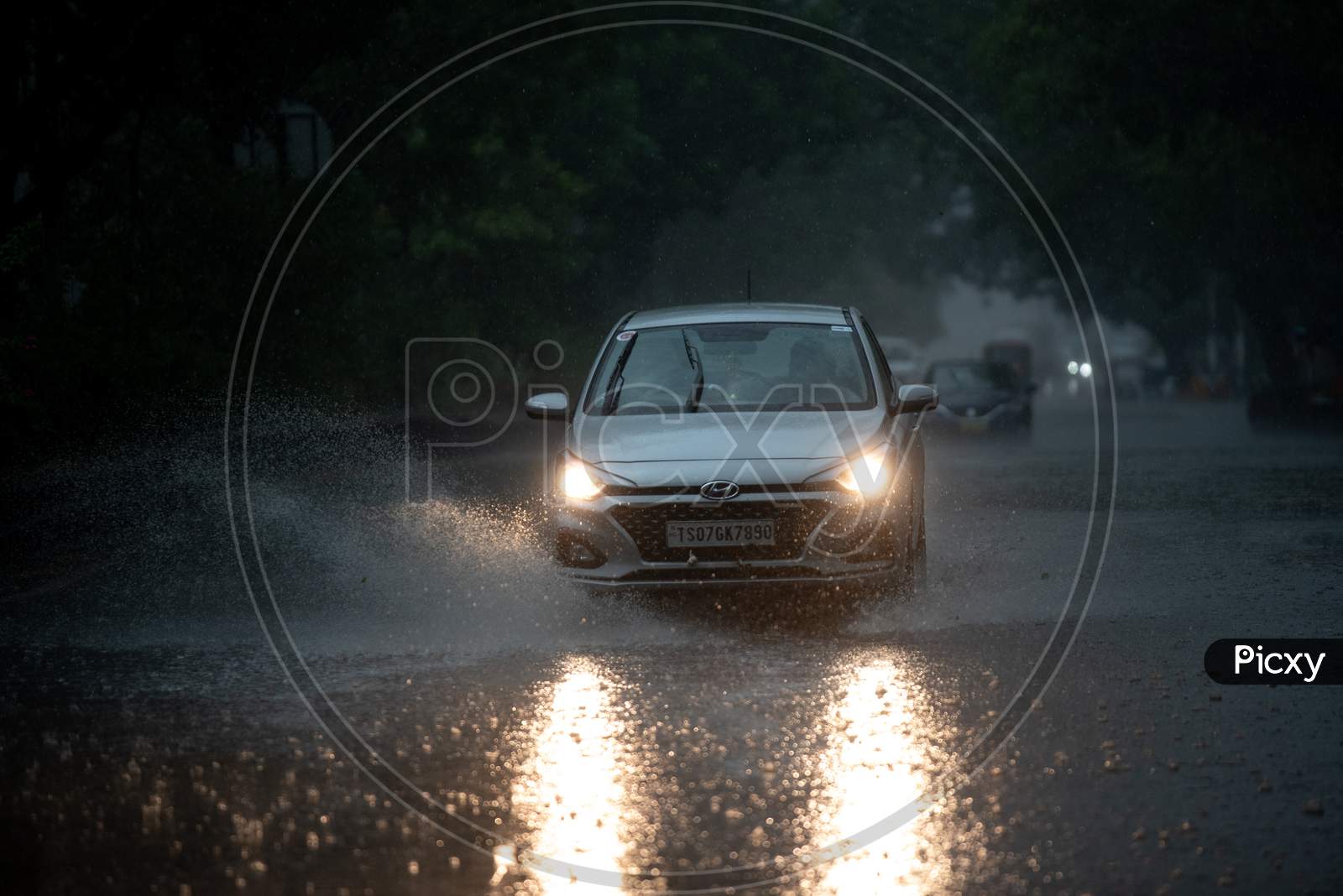 Heavy rains and gusty winds lashes several parts in Hyderabad on May 31, 2020.