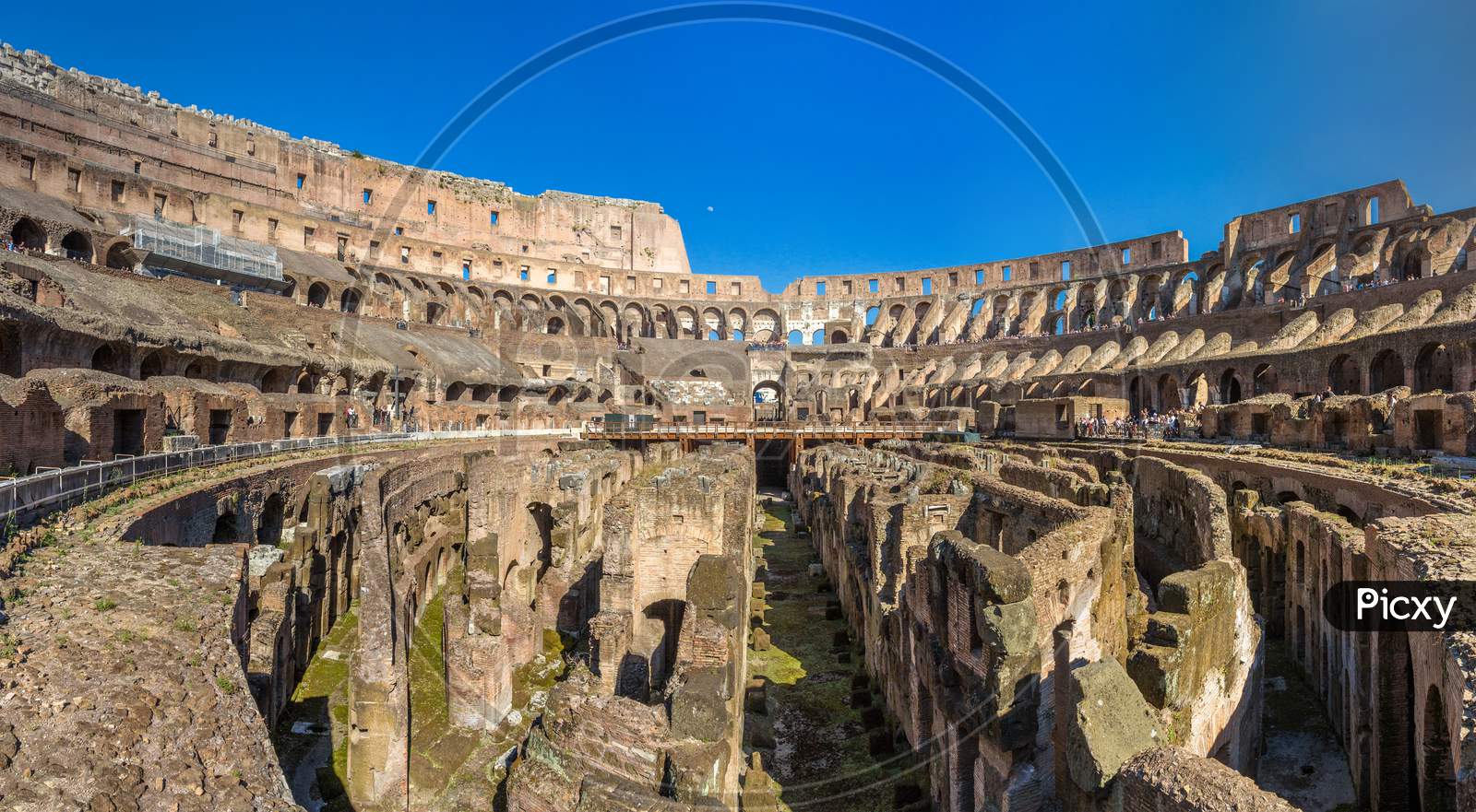 Arena Of Flavian Amphitheatre (Colosseum) In Rome, Italy
