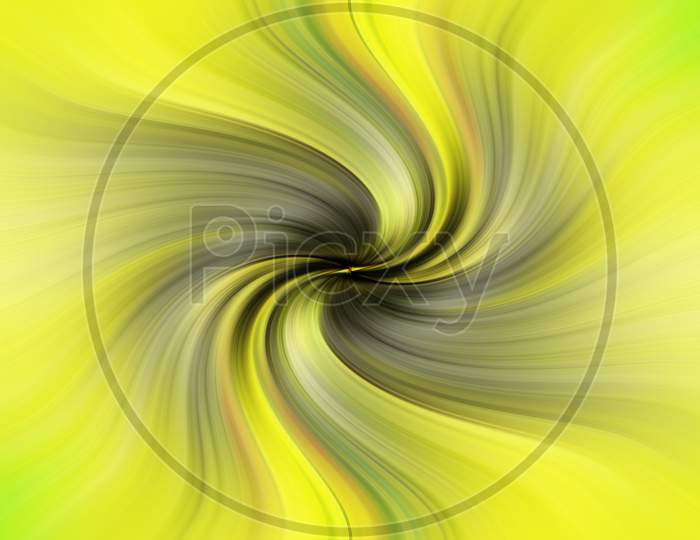 Green And Yellow Twirl Spiral Effect As A Colorful Decorative Pattern Or Background