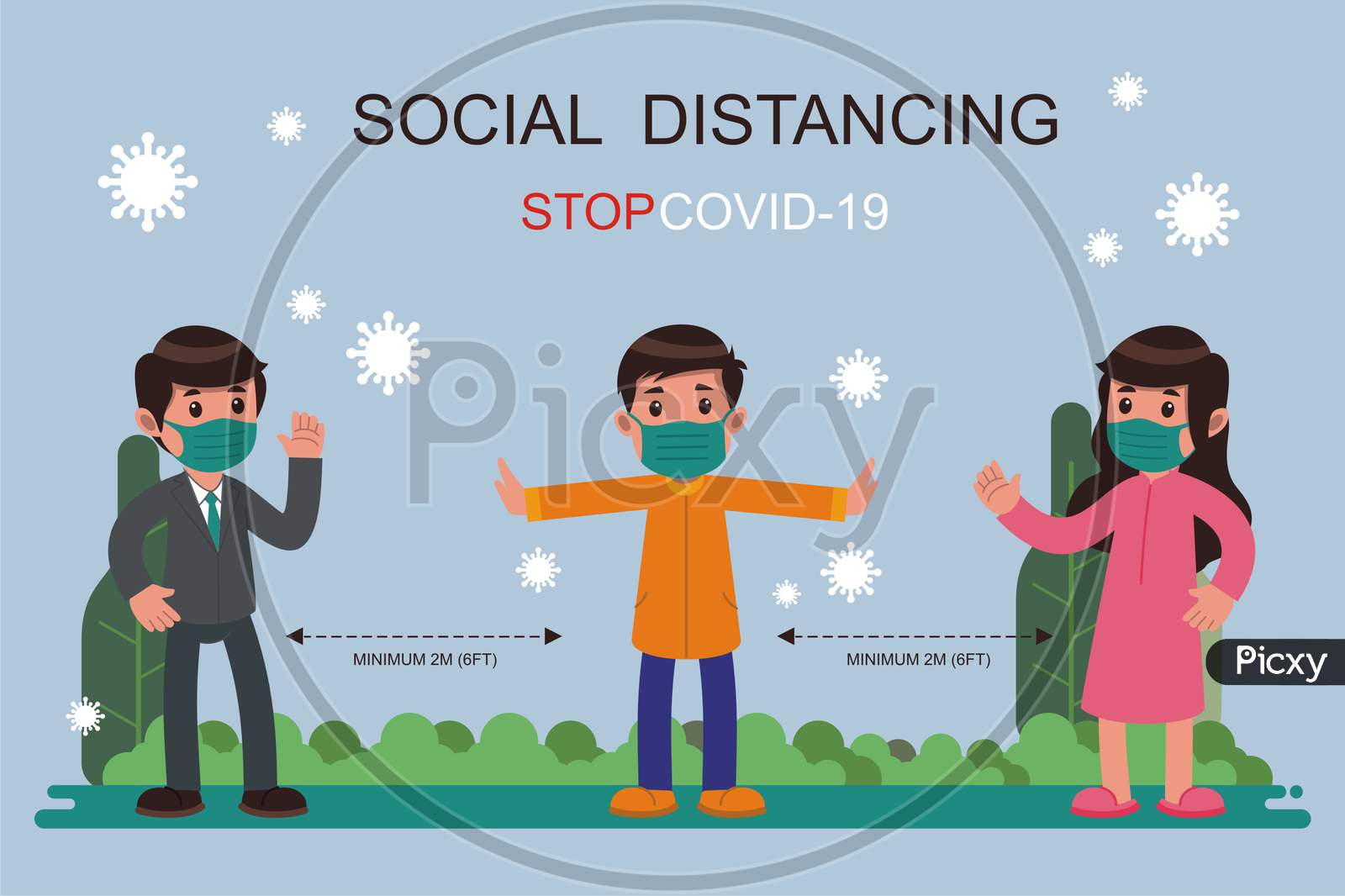 social distancing for stop covid-19 corona virus