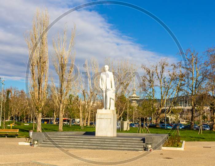 Statue Of Konstantinos Karamanlis In Thessaloniki, Greece