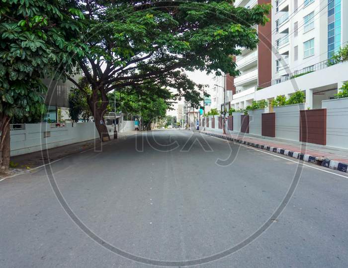 Bengaluru,Karnataka/India- June 01, 2020: Empty street due to corona virus outbreak