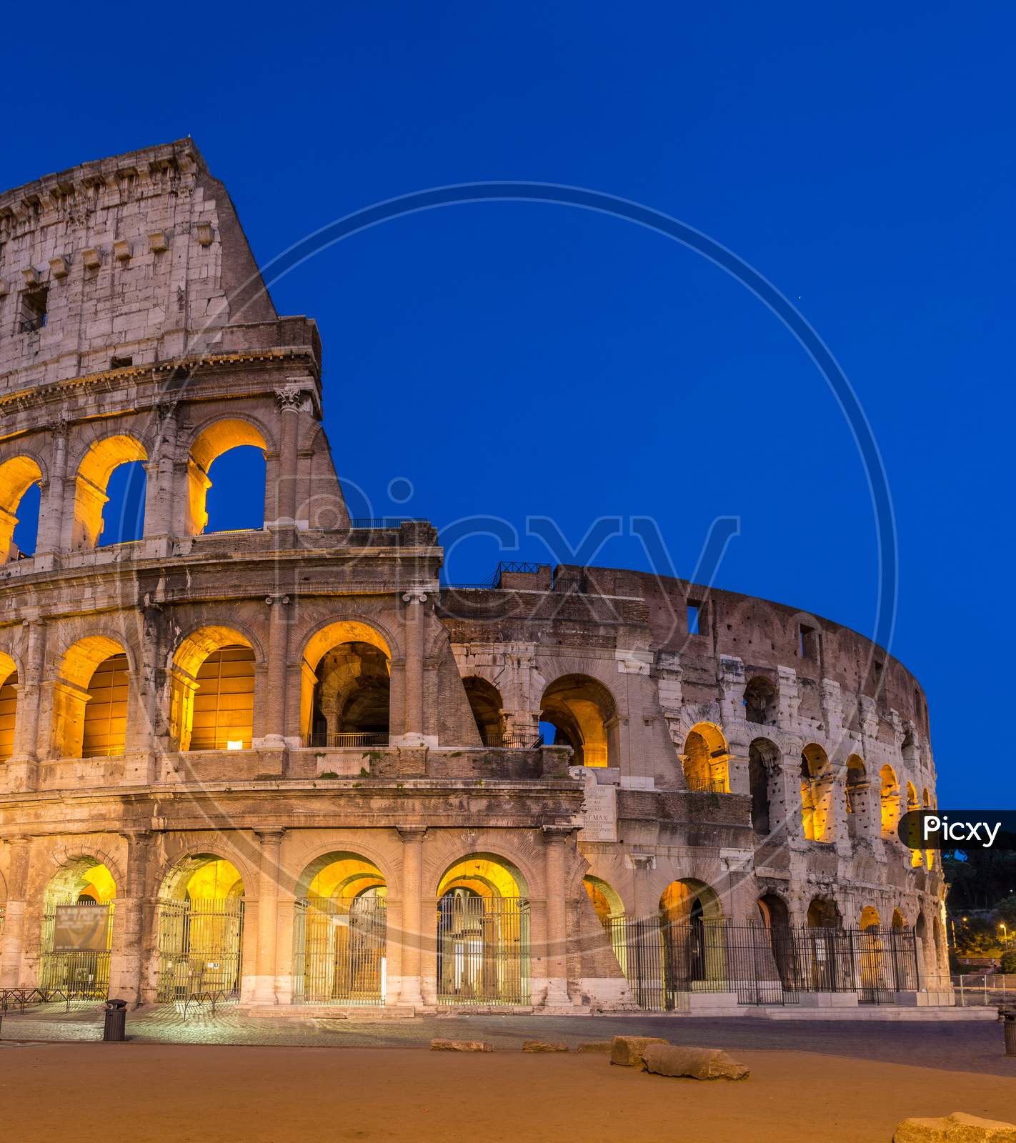 Evening View Of Colosseo In Rome, Italy