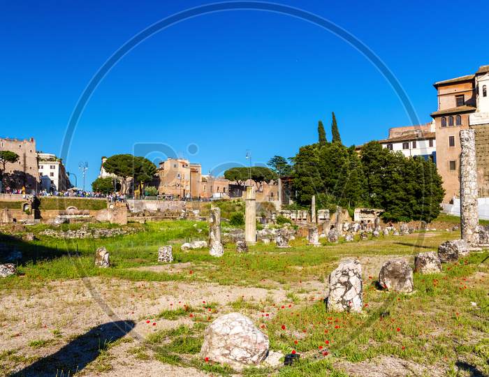 Remains Of Nerva Forum In Rome