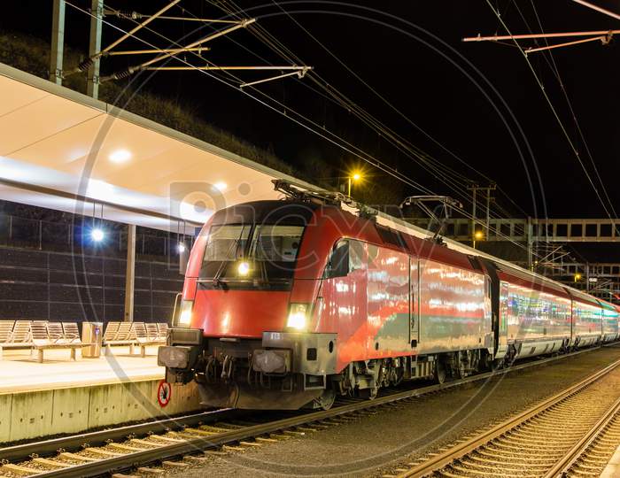 Austrian High-Speed Train At Feldkirch Station