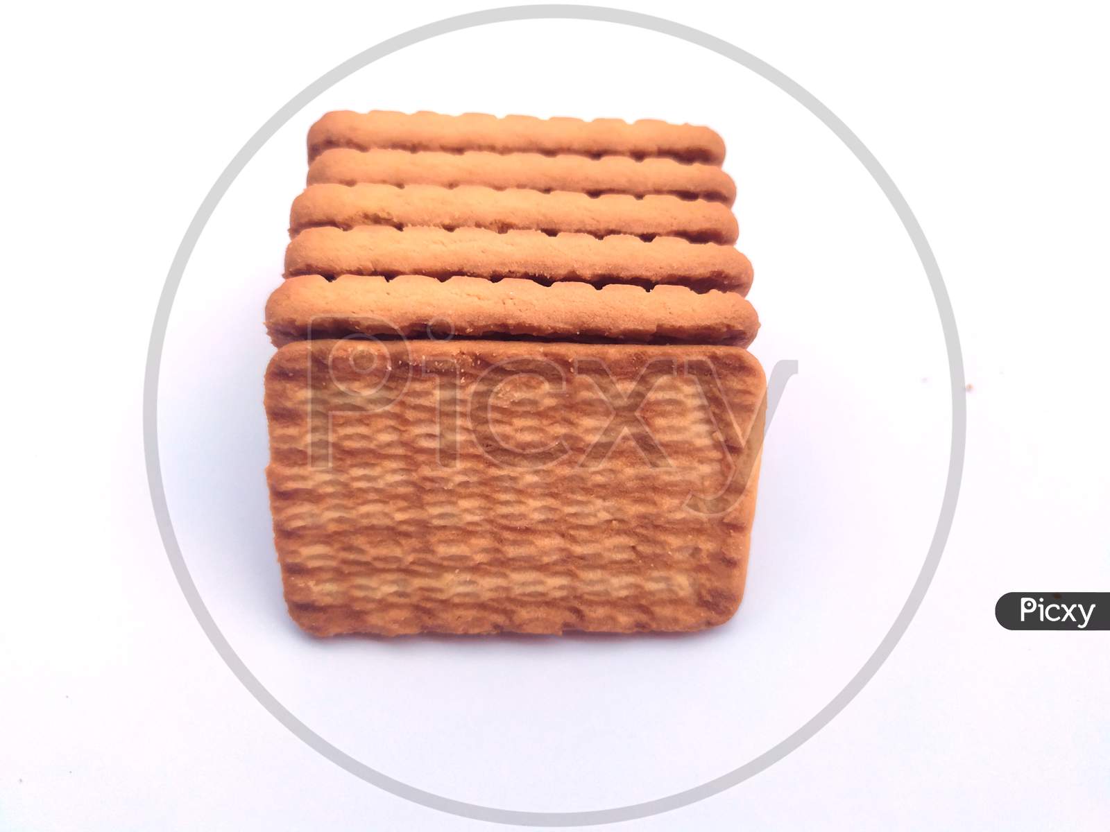 sweet fresh bake healthy brown biscuit isolated on white background
