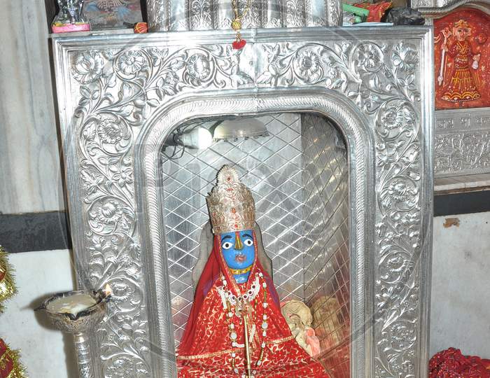 Maa Bramani Mata ji idol in Pallu, Rajasthan