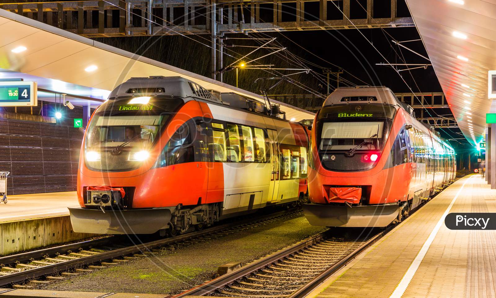 Austrian Suburban Trains At Feldkirch Station