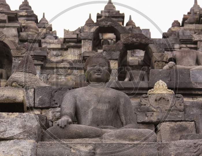 Buddha Statue At Borobudur Temple Java Indonesia