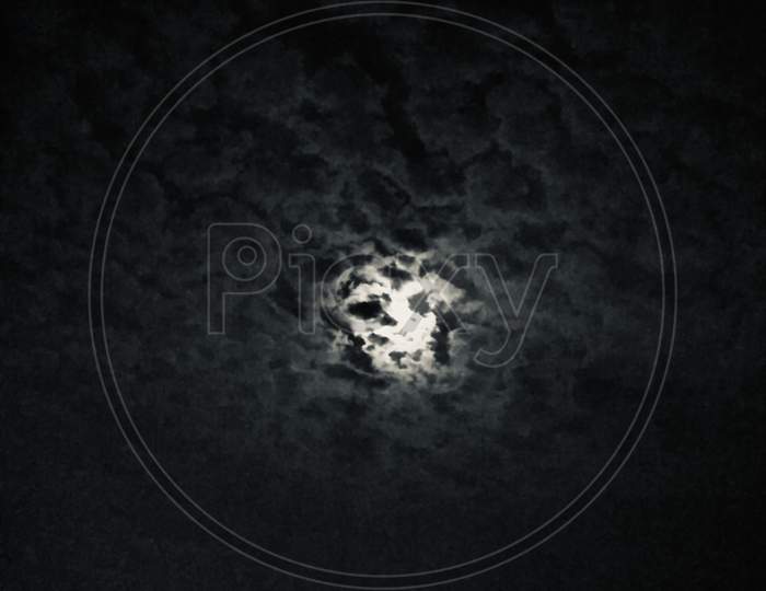 Night at moon