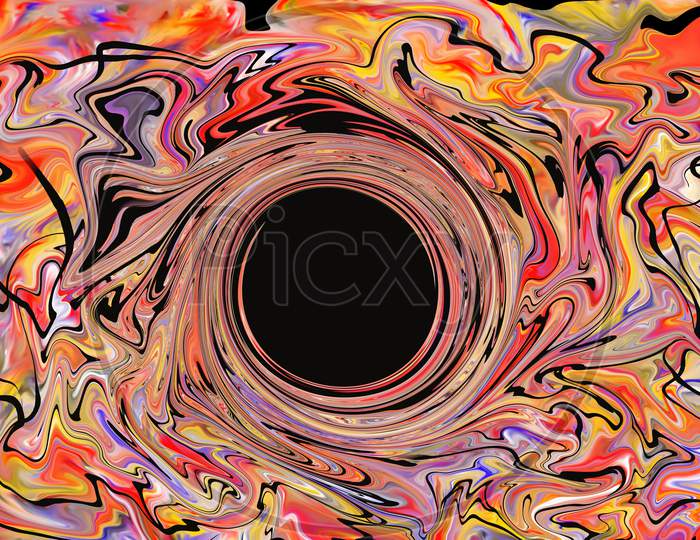 A Unique And Original Abstract Background Created By Several Bright Colors Of Paints Beginning To Blend And Flow Together On A Rotating Canvas