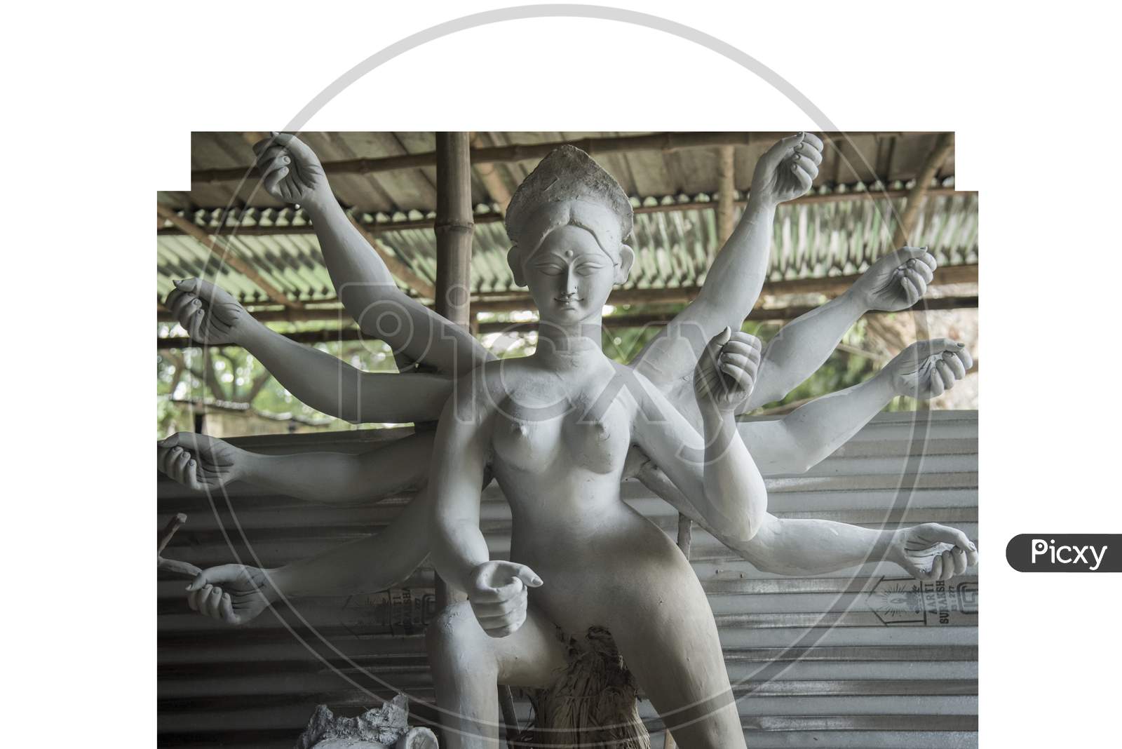 Godess Durga idol in a Pandal.Durga Puja is the most important worldwide hindu festival for Bengali