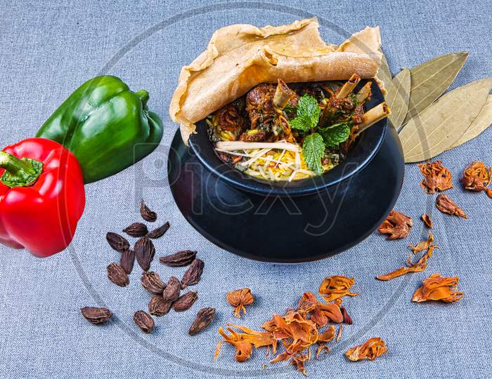 Handi Mutton Biryani With Raw Spices
