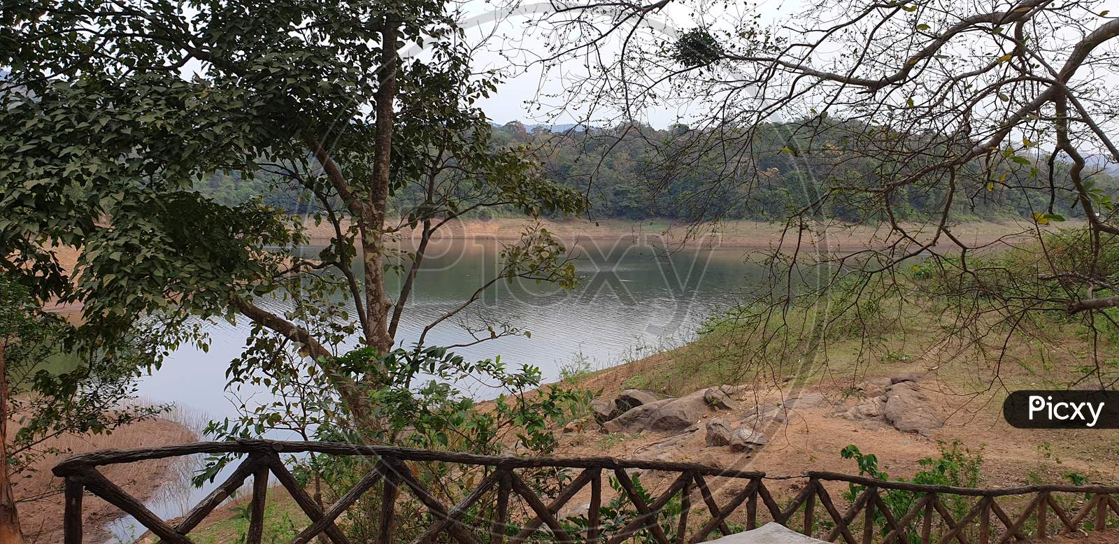 Reservoir or Revere at Vazhani Dam Reservoir In Kerala, India.