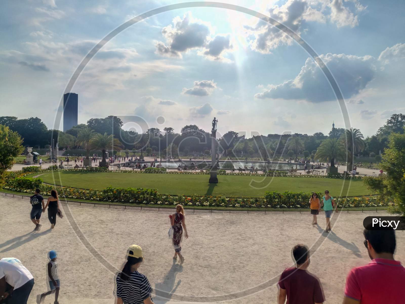 Paris, France- July 8 2018: City Center Park Garden