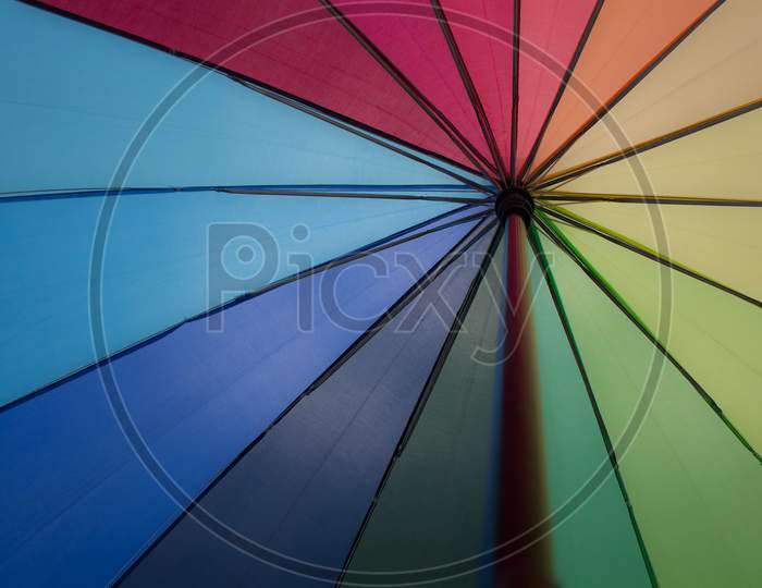 Rainbow color umbrella