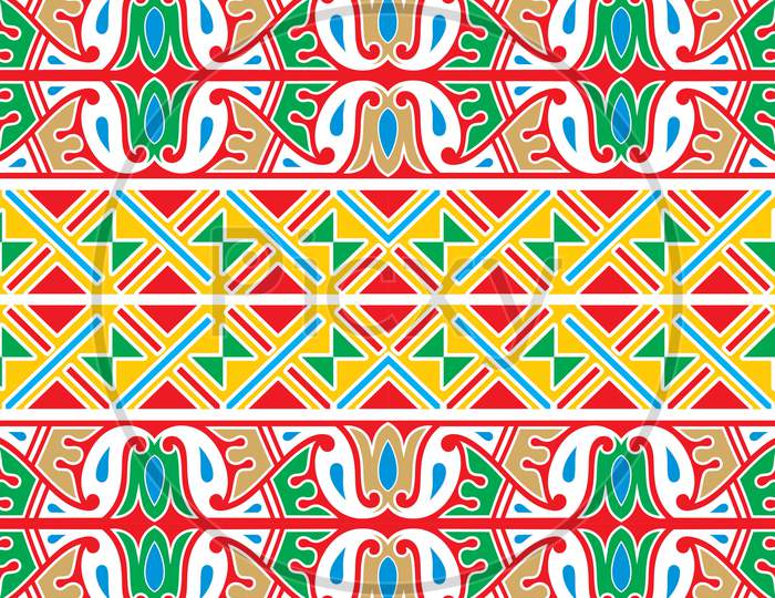 Abstract Ethnic Seamless Border Background