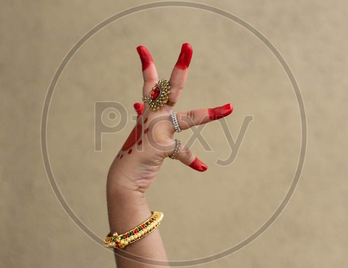 Hand Posture Sign Alapadma From Bharatanatyam The Oldest Classical Dance Tradition Of India.