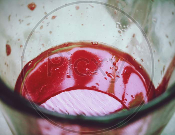 red juice in glass