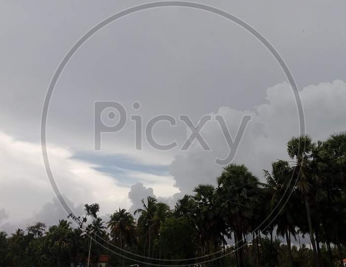 Cloudy sky during rainy season