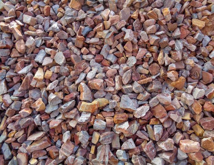 Colored Gravel Stones Background For Construction Industry
