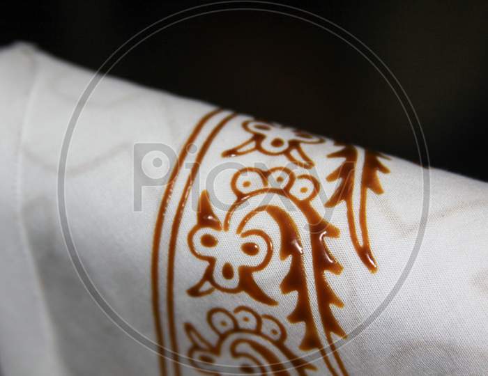 Waxed Batik Motif Textile Hanging To Dry