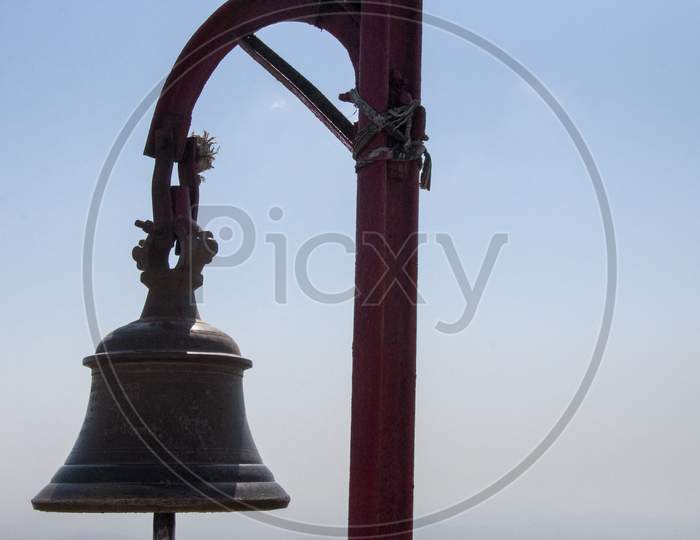 Bell Hanging At Guru Shikhar At Mount Abu Top