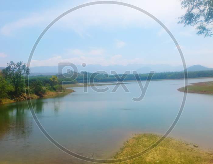 Blue lake Chittar dam reservoir  Tamil Nadu