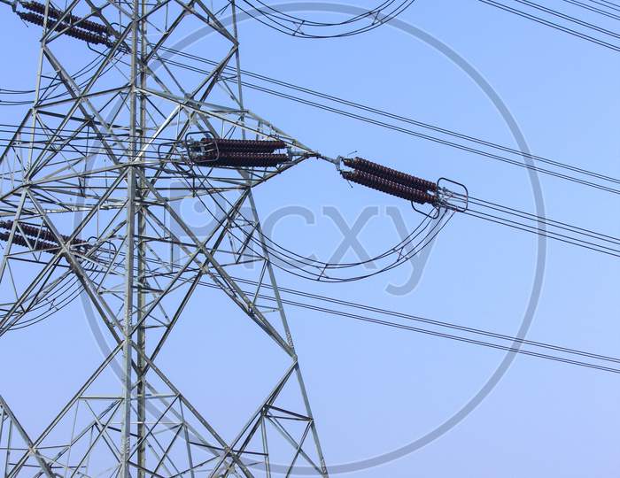 Close up shot of an Electric tower