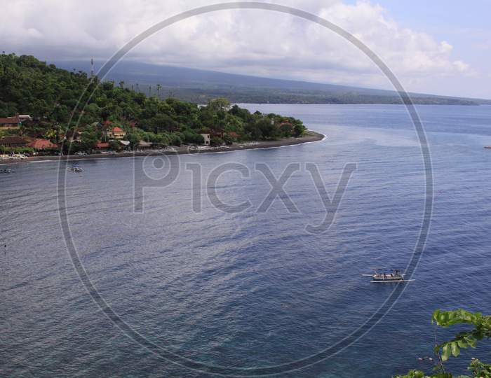 Amed Bay On Sunny Day In Bali, Indonesia
