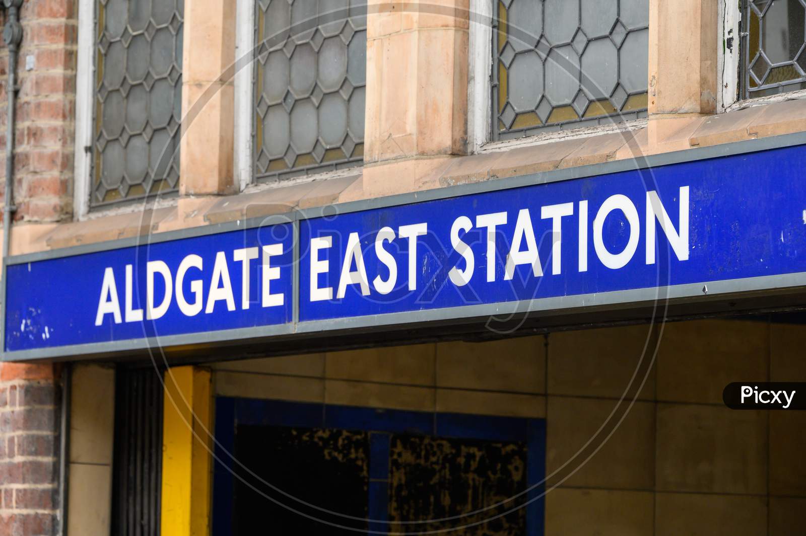 Sign Above The Entrance To Aldgate East London Underground Tube Station