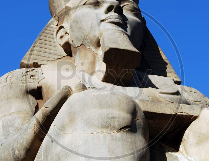 Pharaoh statue inside the temple of Luxor, Egypt